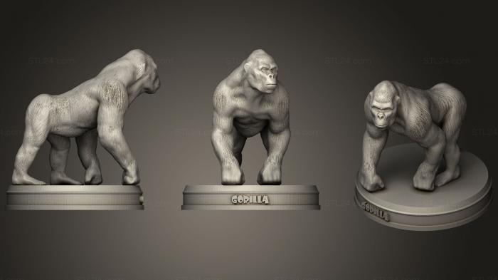 Animal figurines (Gorilla, STKJ_1035) 3D models for cnc